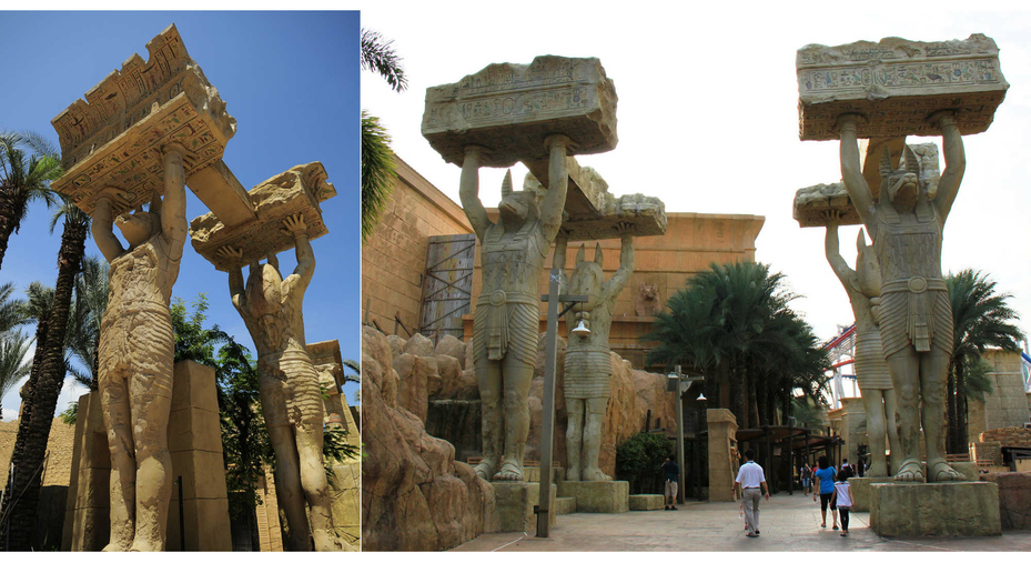 Anubis Giant Statues Universal Studios Singapore Wolf Jackal Headed God of Dead Ancient Egypt